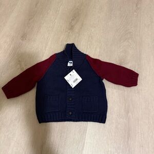 Janie and Jack Navy and Red Knit Sweater